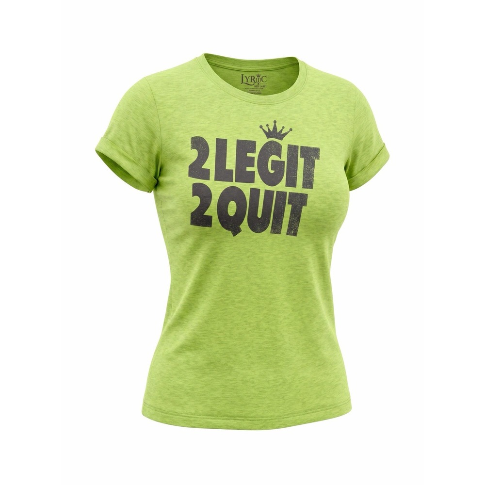 MC Hammer 2 LEGIT 2 QUIT Women Medium Green Lyric Culture Hip Hop T-shirt NEW